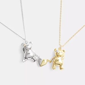 🧸 NWT Coach Teddy Bear Friendship Necklace Set 🧸